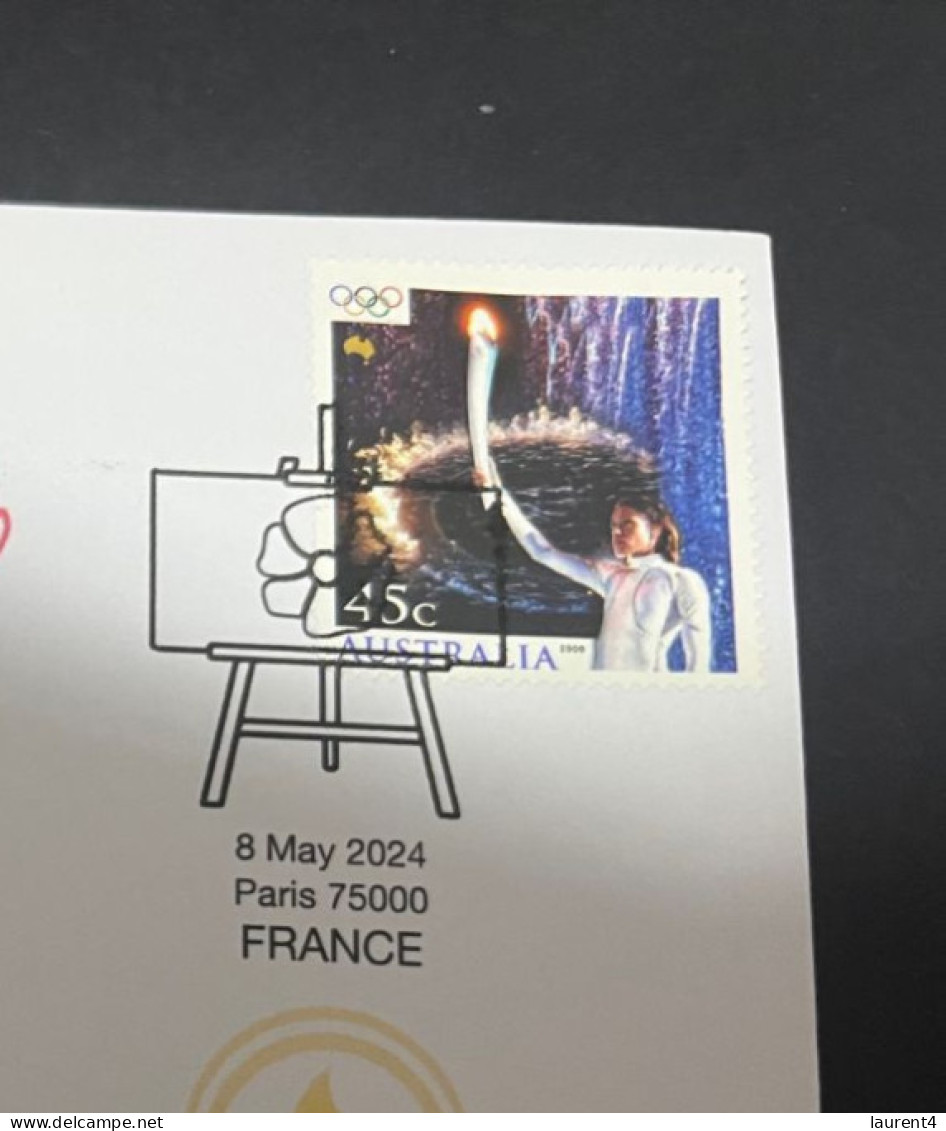 12-5-2024 (5 Z 2) Paris Olympic Games 2024 - Torch Relay In France (with Olympic Torch Relay Sydney Cathy Freeman Stamp) - Summer 2024: Paris