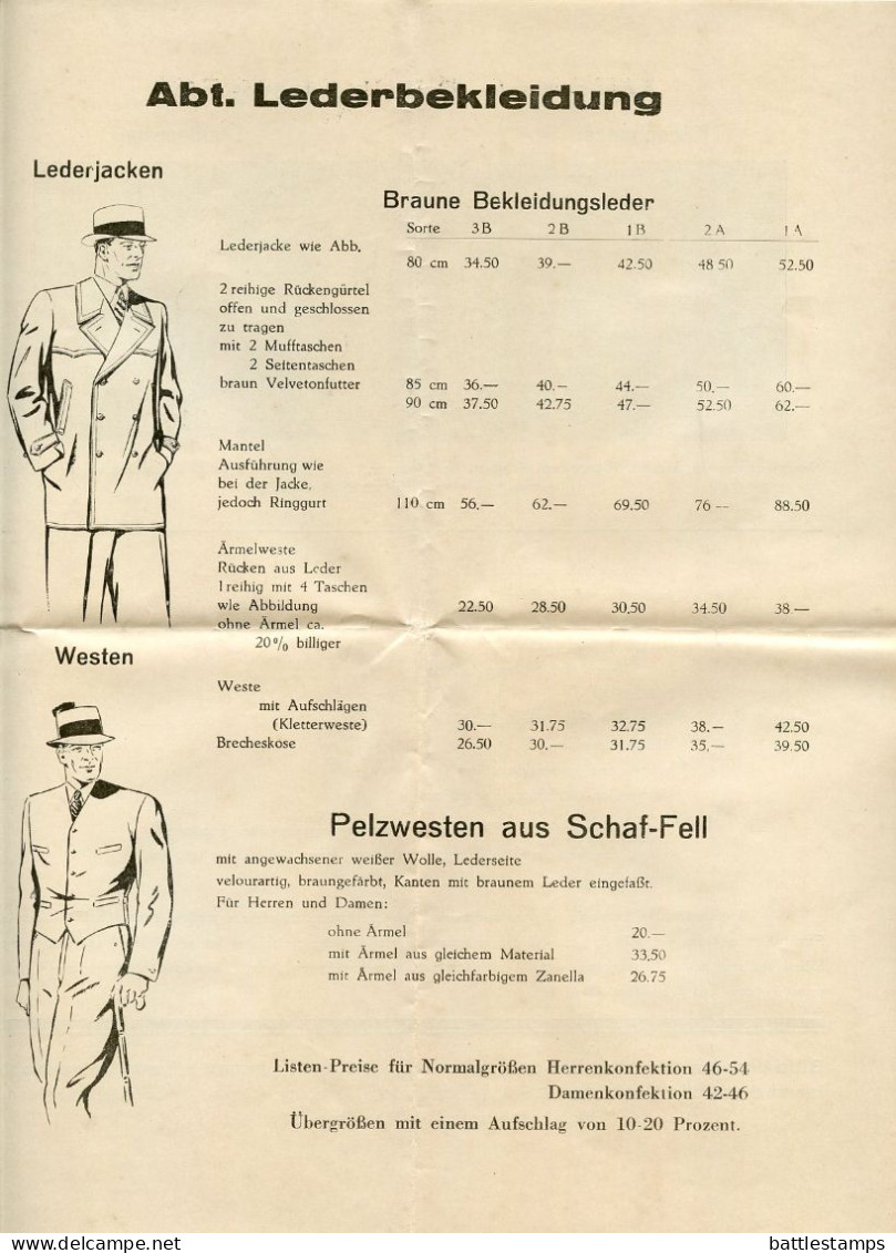 Germany 1936 Cover & Catalog; Leipzig - Rabinowicz & Co., Rauchwaren und Kommission; 4pf. Hindenburg