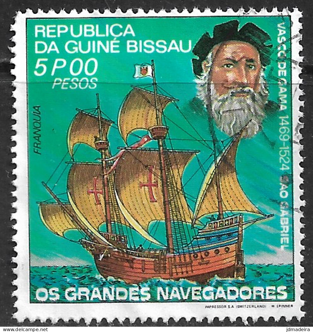 GUINE BISSAU – 1981 Navigators 5P00 Used Stamp - Guinée-Bissau