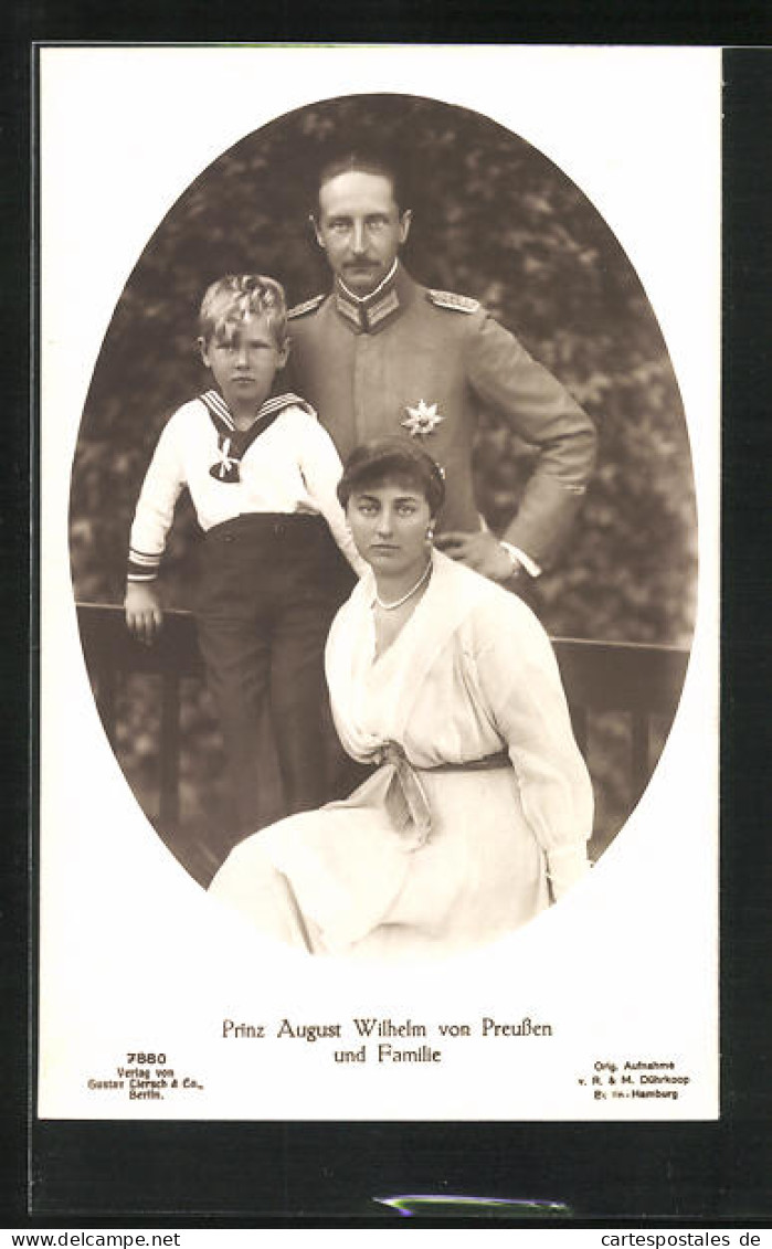 AK Prinz August Wilhelm Von Preussen Und Familie  - Familles Royales