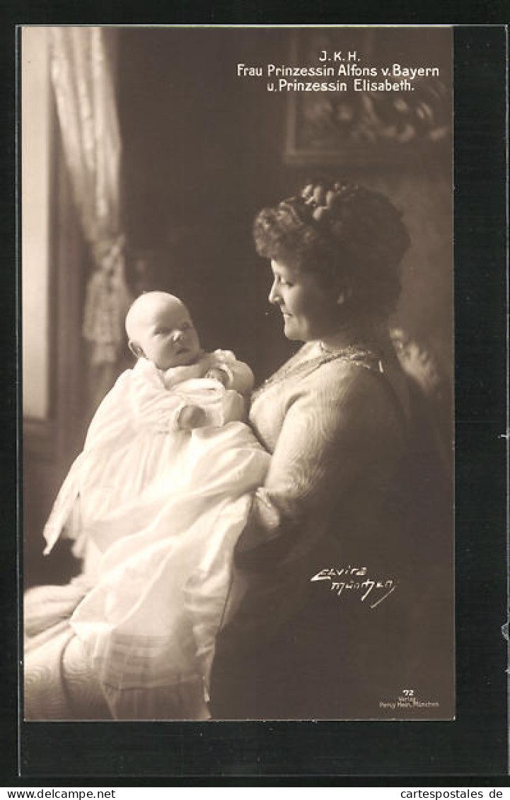 AK I. K. H. Frau Prinzessin Alfons Von Bayern Und Prinzessin Elisabeth  - Royal Families