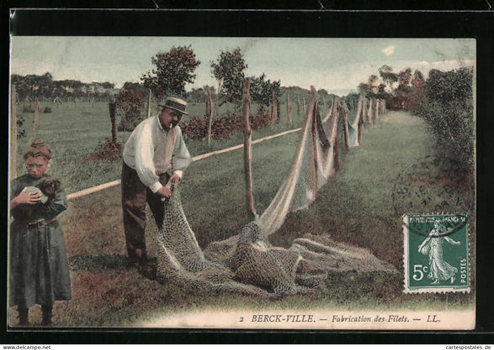 CPA Berck-Ville, Fabrication Des Filets  - Berck