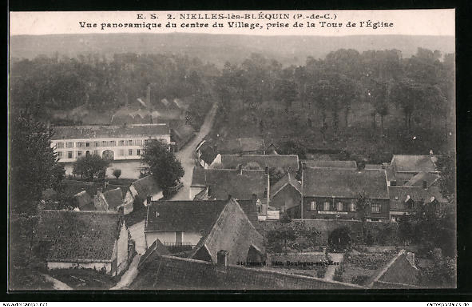 CPA Nielles-les-Blèquin, Vue Panoramique Du Centre Du Village, Prise De La Tour De L`Èglise  - Sonstige & Ohne Zuordnung