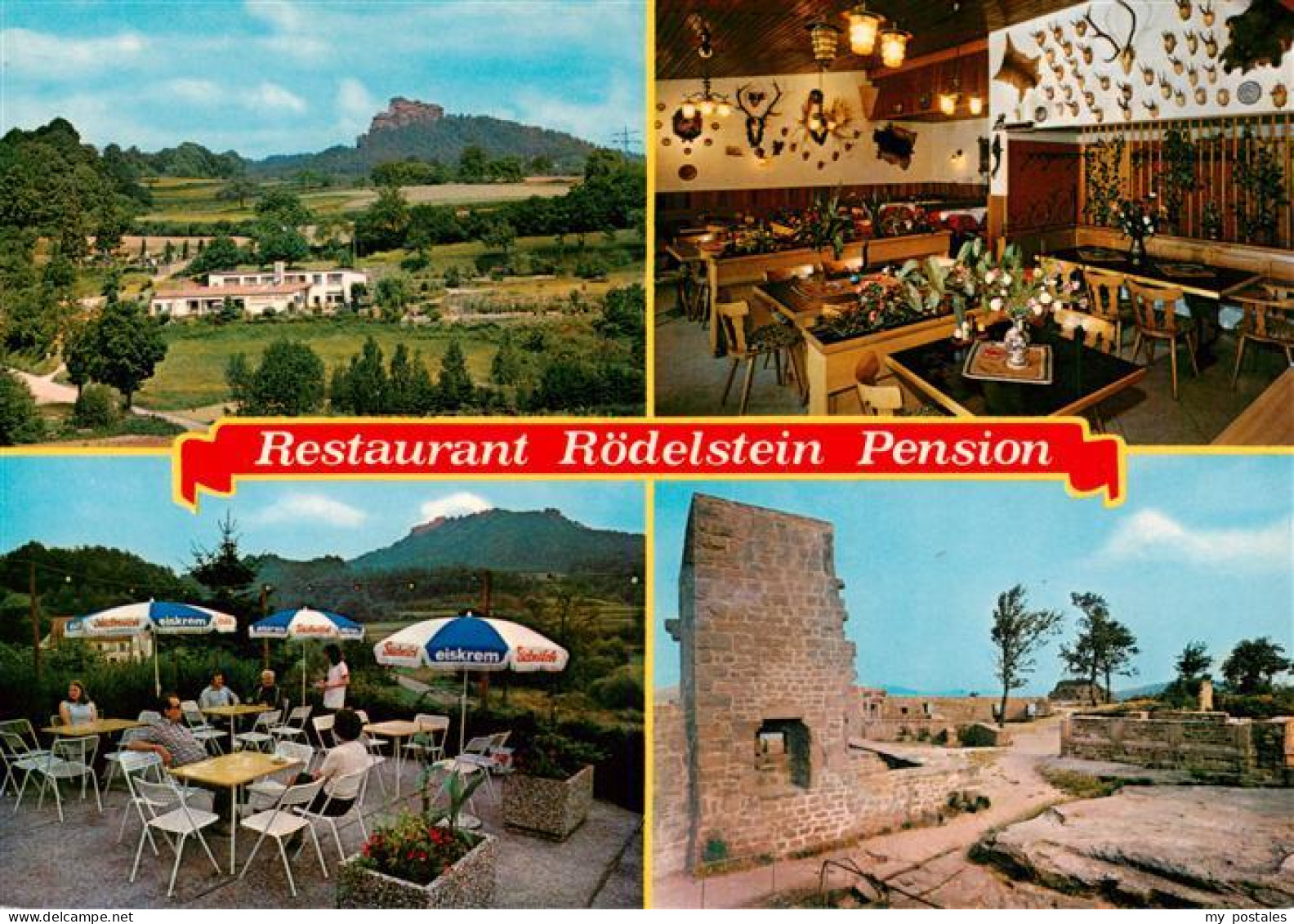 73945512 Oberschlettenbach Roedelstein Restaurant Und Pension Terrasse Burgruine - Sonstige & Ohne Zuordnung