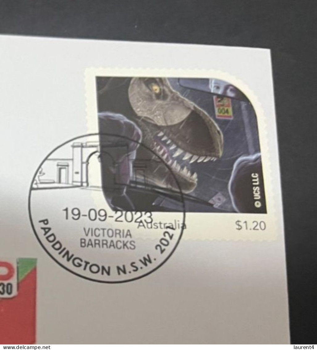 13-5-2024 (45 Z 2) Australian Personalised Stamp Isssued For Jurassic Park 30th Anniversary (Dinosaur) - Prehistorics