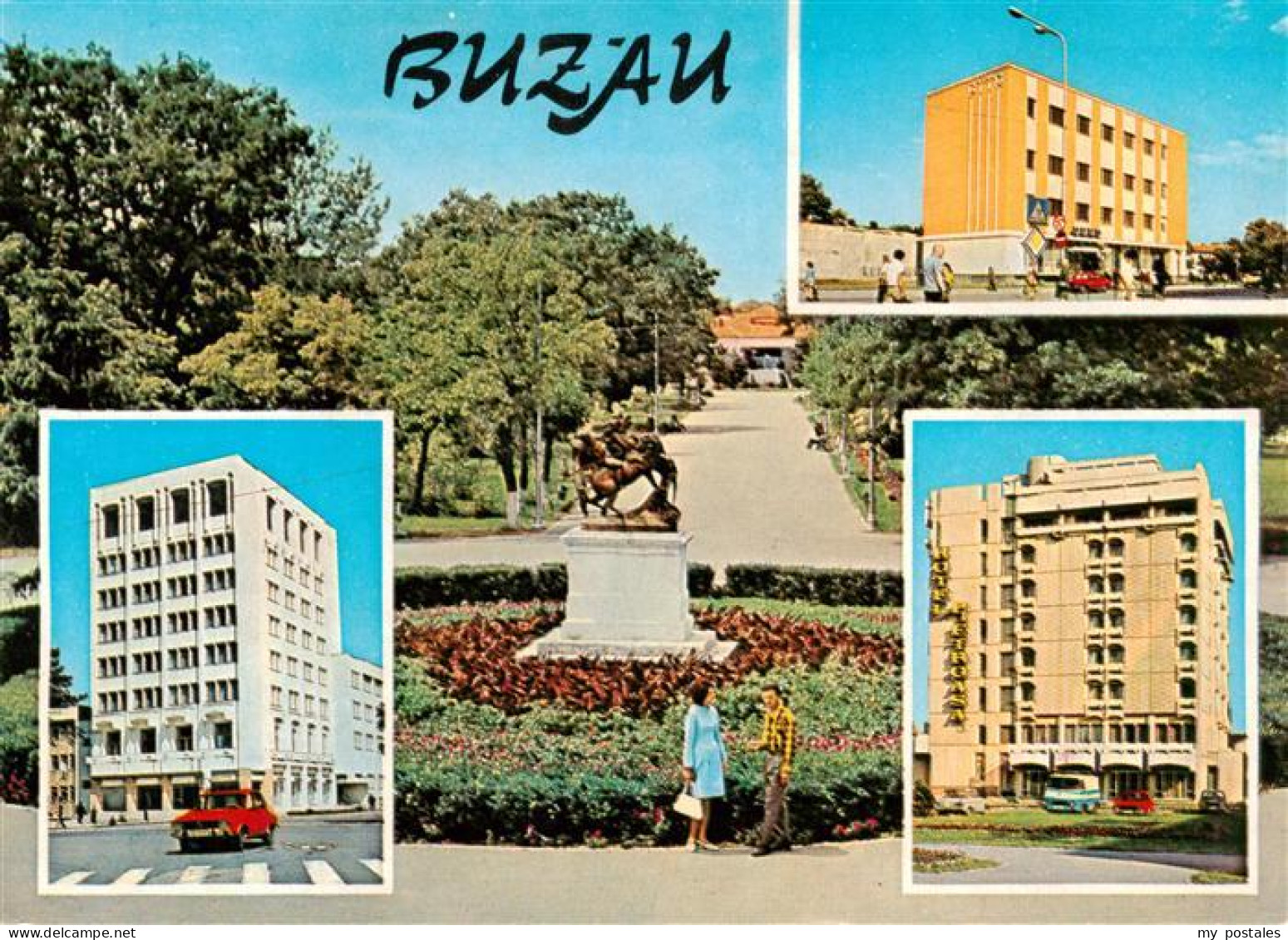 73945368 Buzau_RO Parc Siège Politique Et Administratif Office P.T.T.R. Hôtel Pi - Roumanie