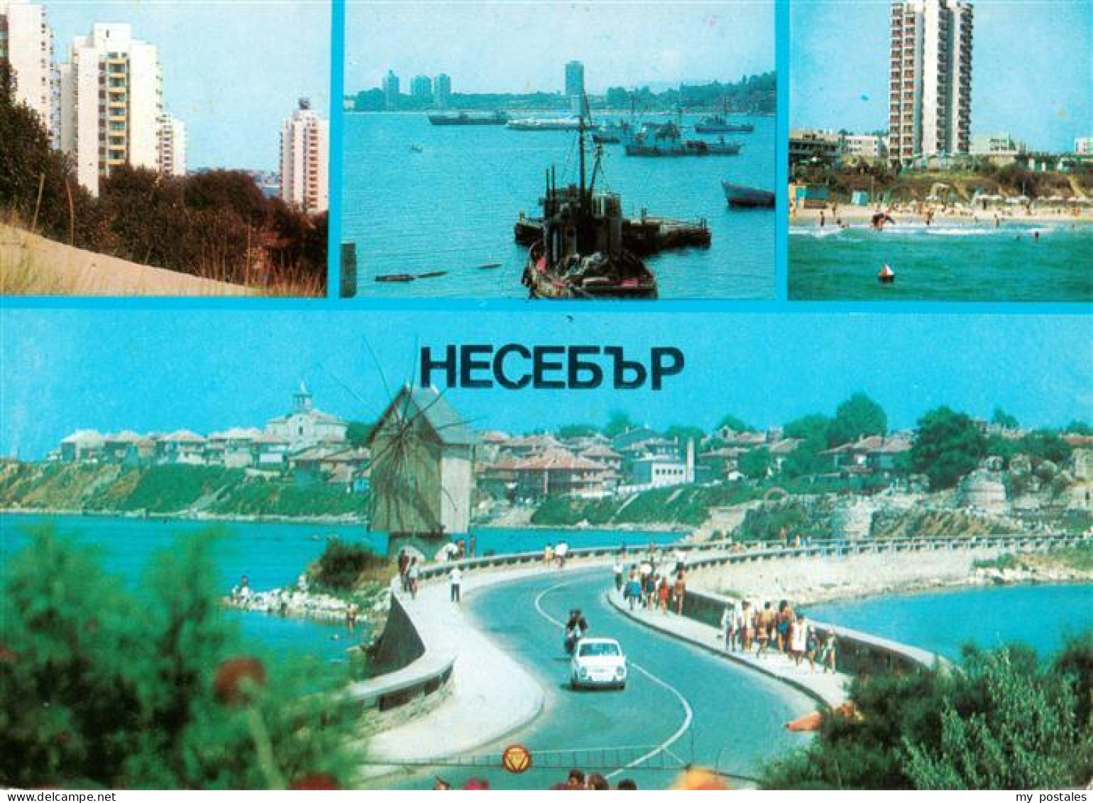 73945354 Nessebre_Nessebar_Nessebyr_BG Stadtansichten Hafen Strand Hochhaeuser - Bulgarien