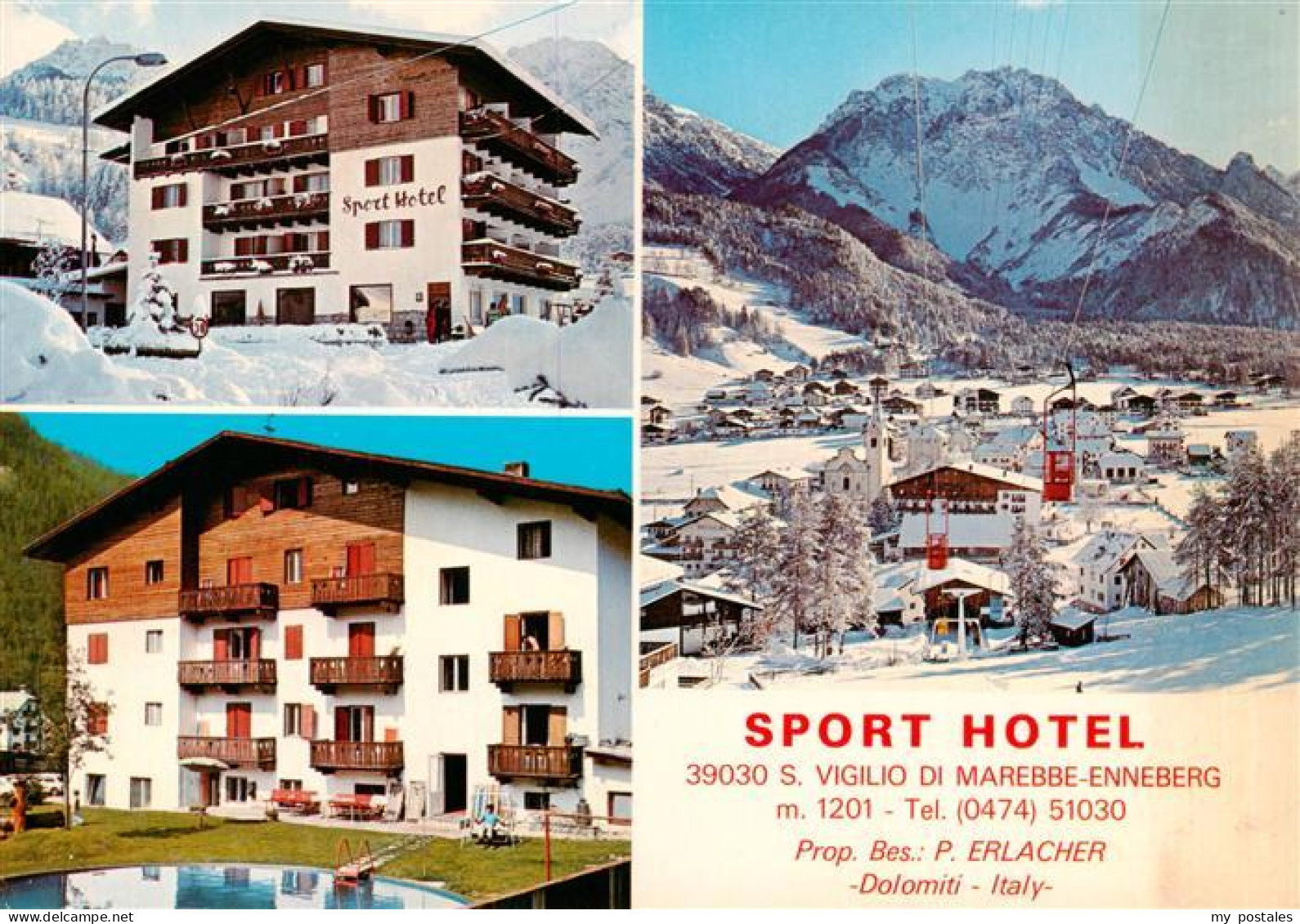 73945262 San_Vigilio_di_Marebbe_Dolomiti_IT Sport Hotel Pool Panorama Seilbahn - Other & Unclassified