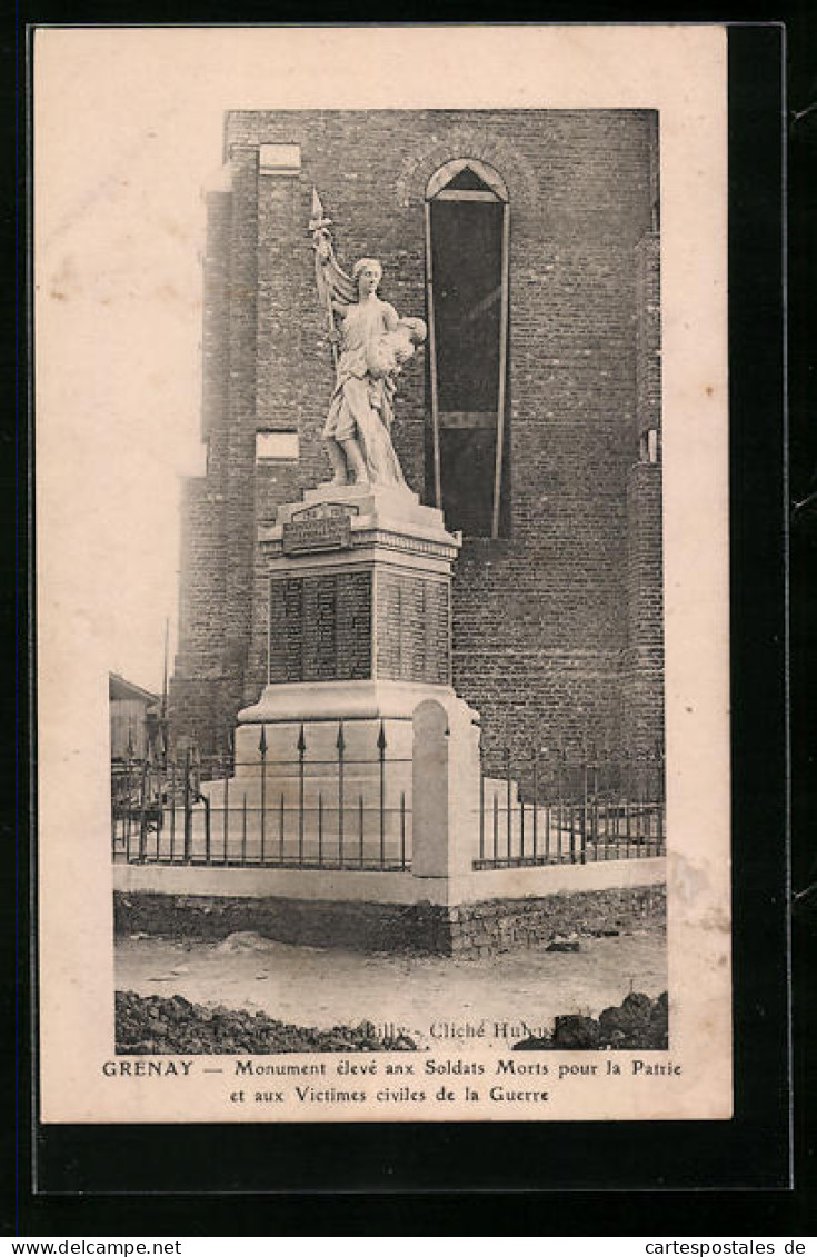 CPA Grenay, Monument èlevè Anx Soldats Morts Pour La Patrie Et Aux Victimes Civiles De La Guerre  - Other & Unclassified