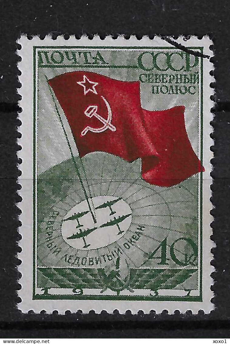 USSR Soviet Union 1937 MiNr. 586 Sowjetunion Air Transport Of The Polar Expedition “Nordpol 1” 1v Used 3.50 € - Vuelos Polares