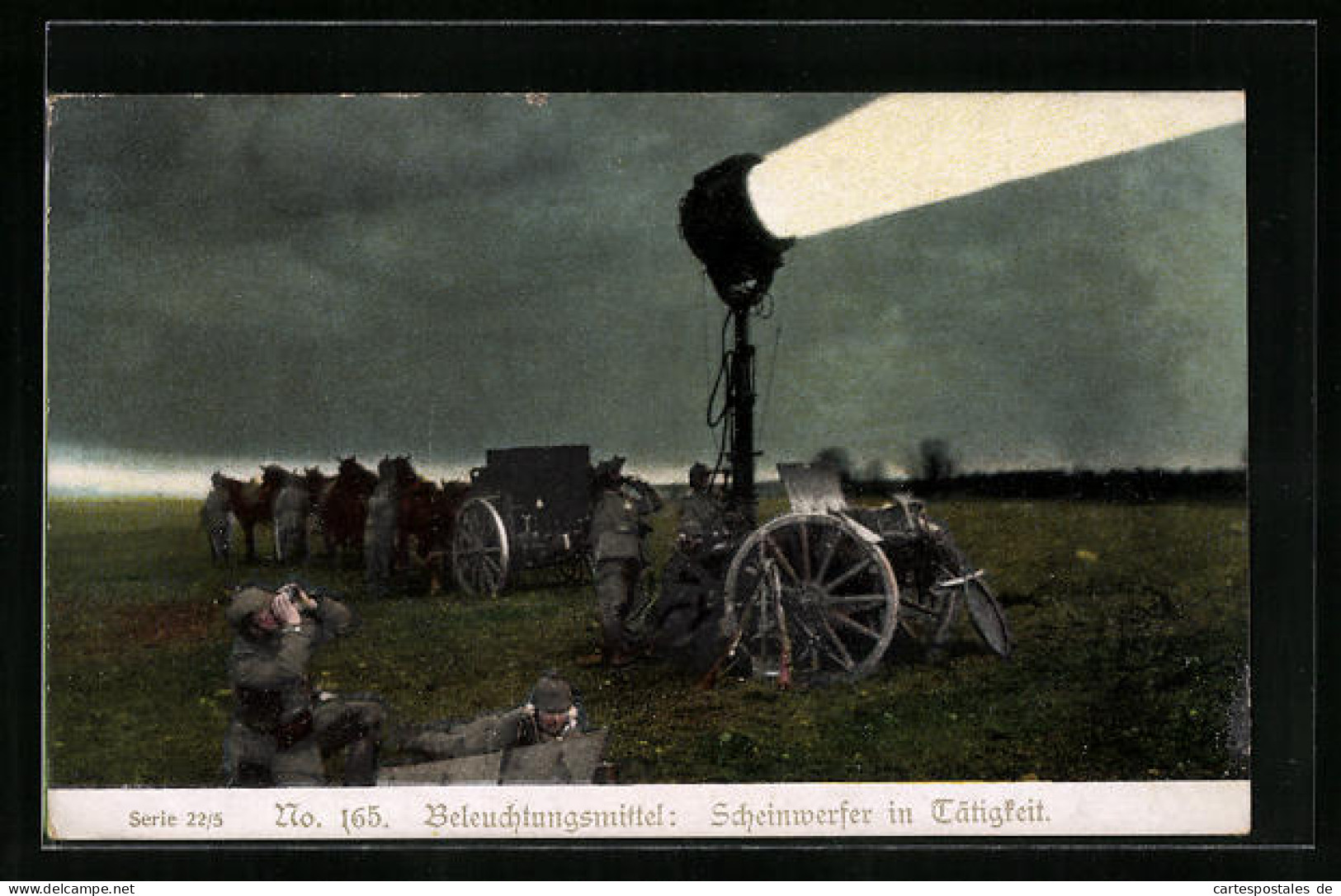 AK Beleuchtungsmittel, Scheinwerfer In Tätigkeit Als Hilfe Für Die Soldaten  - War 1914-18