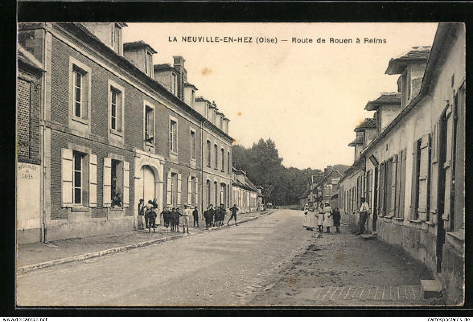 CPA La Neuville-en-Hez, Route De Rouen à Reims  - Sonstige & Ohne Zuordnung