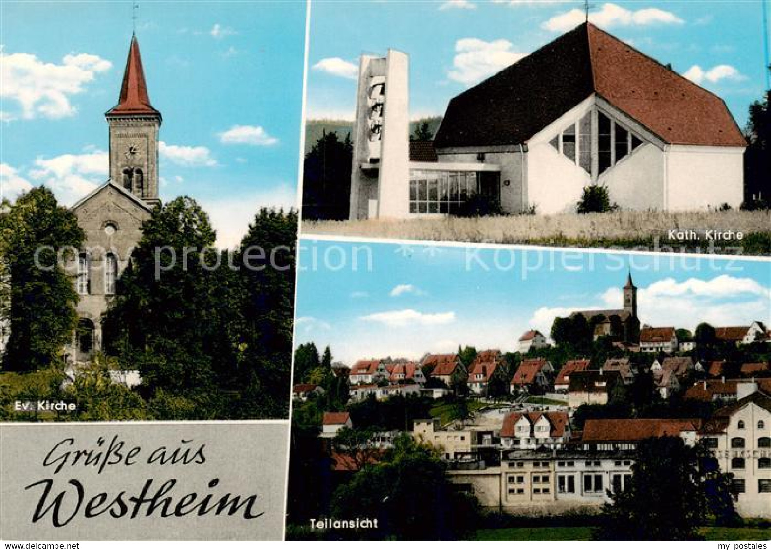 73865361 Westheim Rosengarten Schwaebisch Hall Ev Kirche Kath Kirche Teilansicht - Sonstige & Ohne Zuordnung