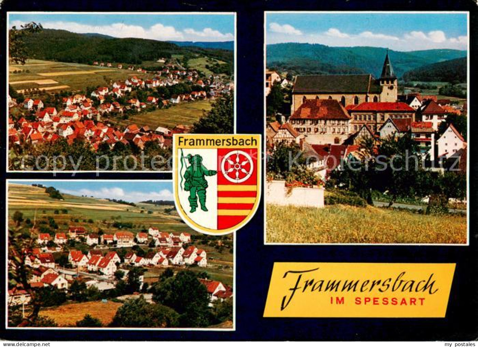 73865289 Frammersbach Ortsansicht Mit Kirche Panorama Wappen Frammersbach - Sonstige & Ohne Zuordnung