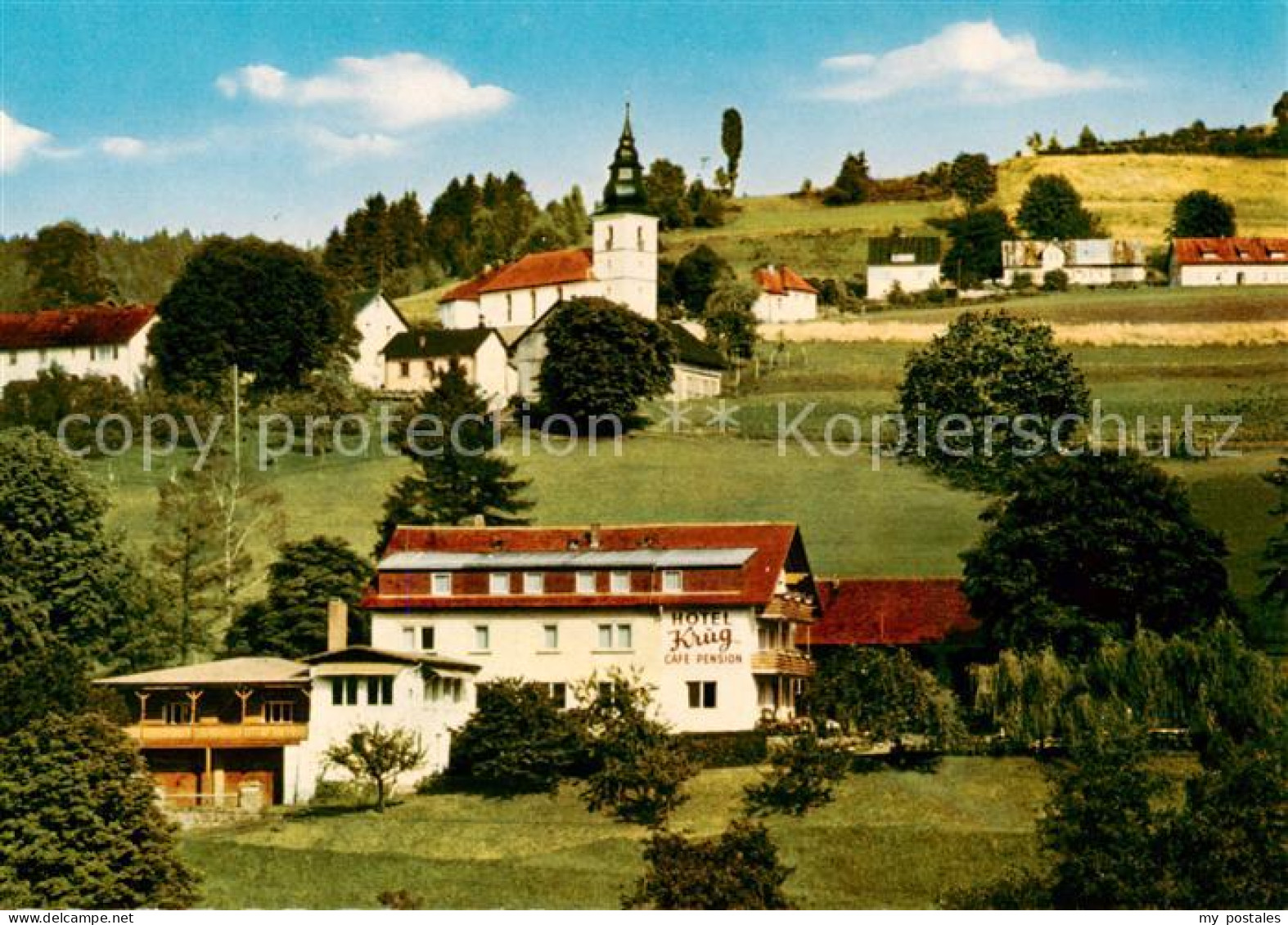 73865280 Warmensteinach Hotel Krug Blick Zur Kirche Warmensteinach - Sonstige & Ohne Zuordnung