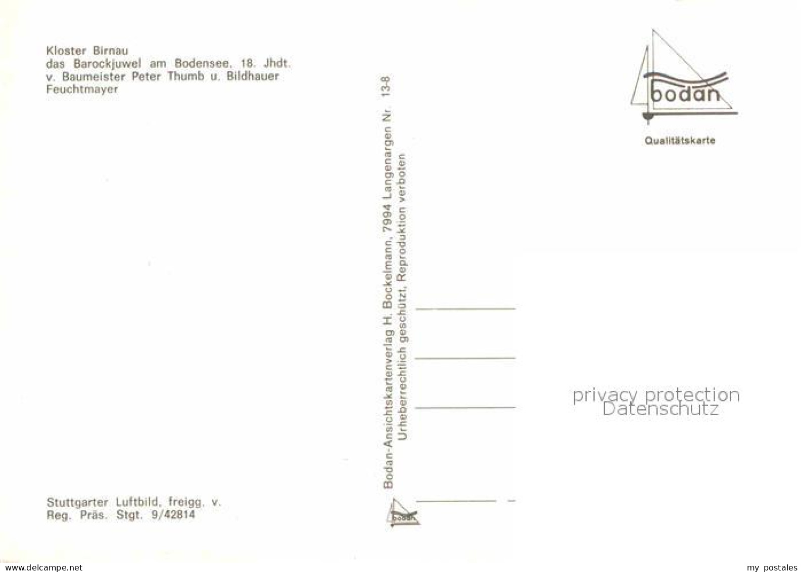 72872729 Birnau Fliegeraufnahme Kloster Baumeister Peter Thumb Bildhauer Feuchtm - Other & Unclassified