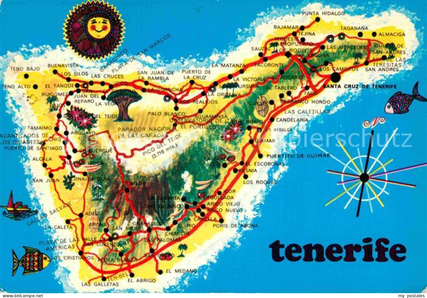 72872607 Tenerife Mapa De La Isla Landkarte Der Insel Islas Canarias Spanien - Sonstige & Ohne Zuordnung