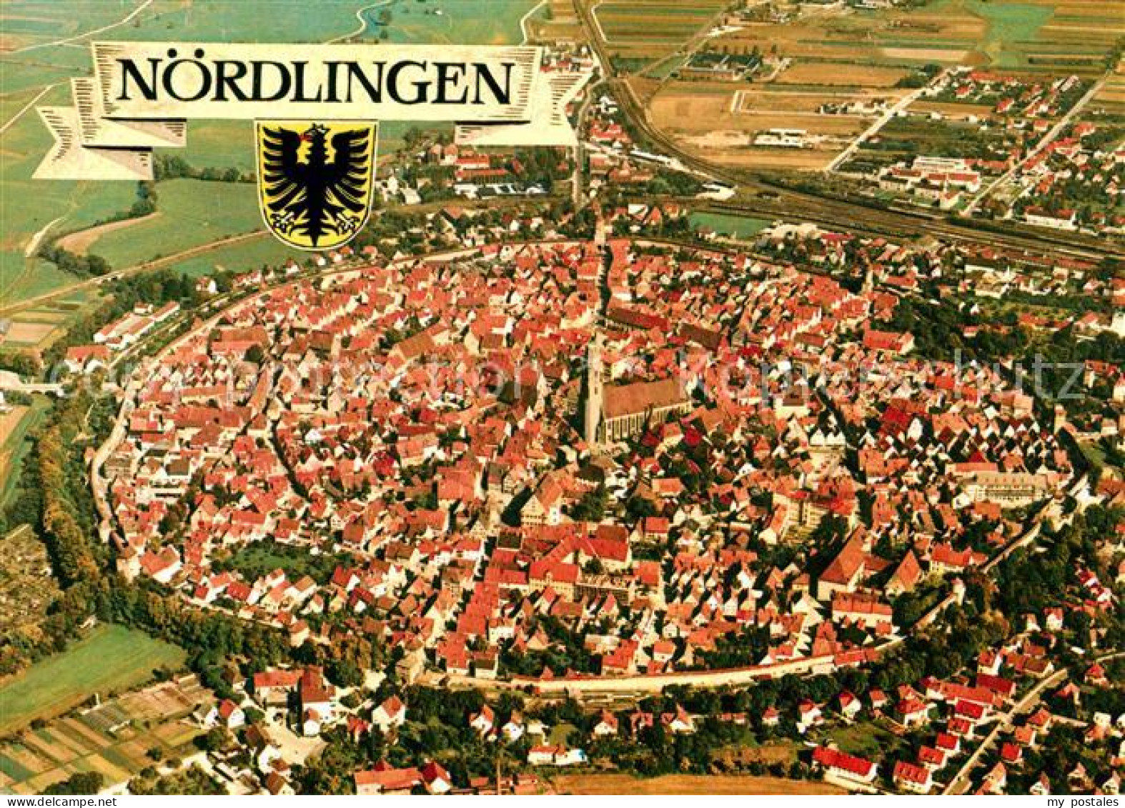 72872349 Noerdlingen Stadtkern Fliegeraufnahme Noerdlingen - Nördlingen