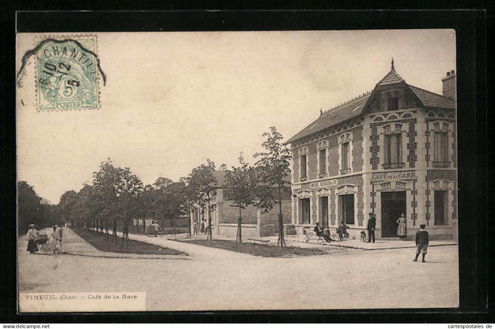 CPA Vineuil-Saint-Firmin, Café De La Gare  - Autres & Non Classés