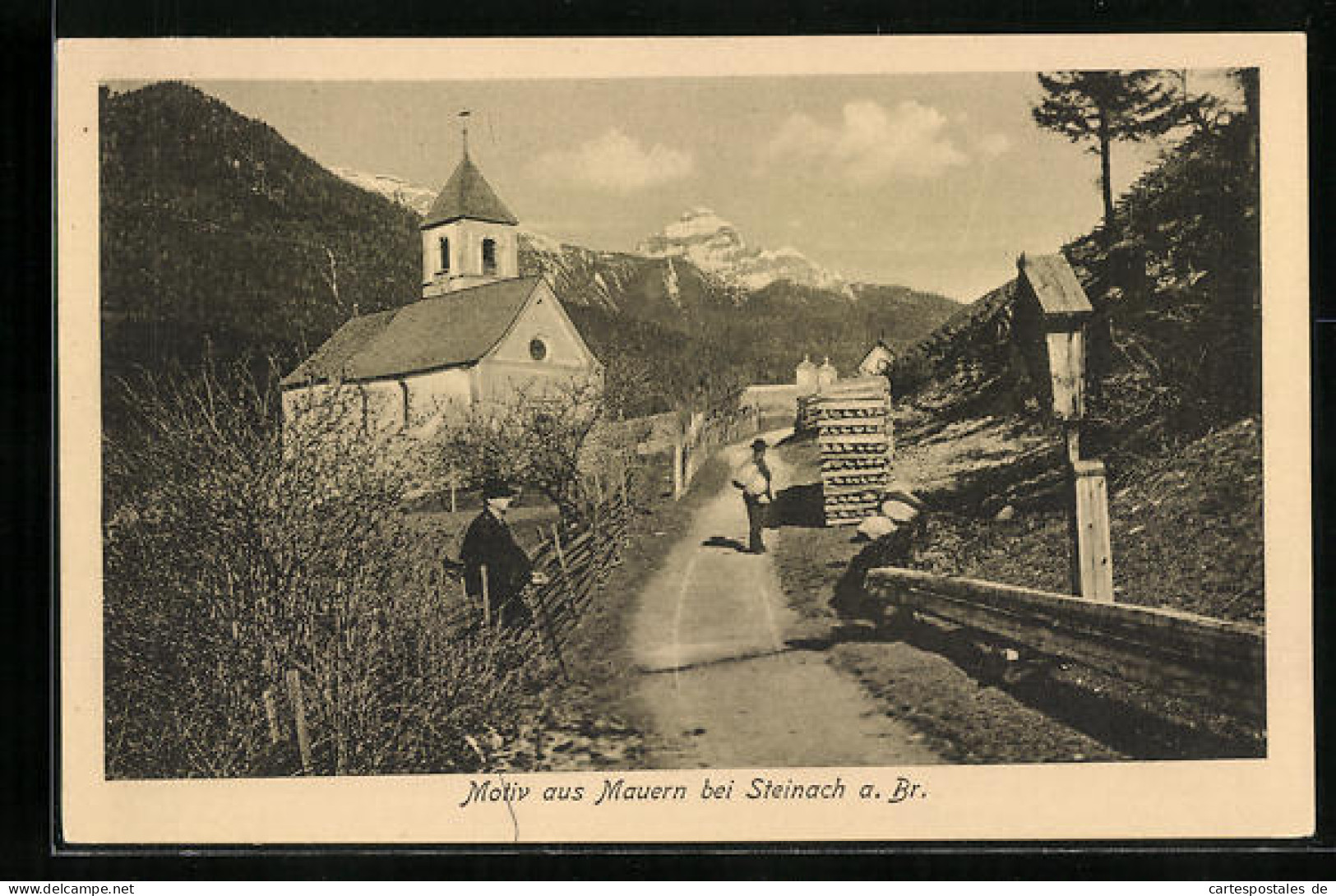 AK Steinach Am Brenner, Mauern, Strassenpartie Mit Kirche  - Andere & Zonder Classificatie