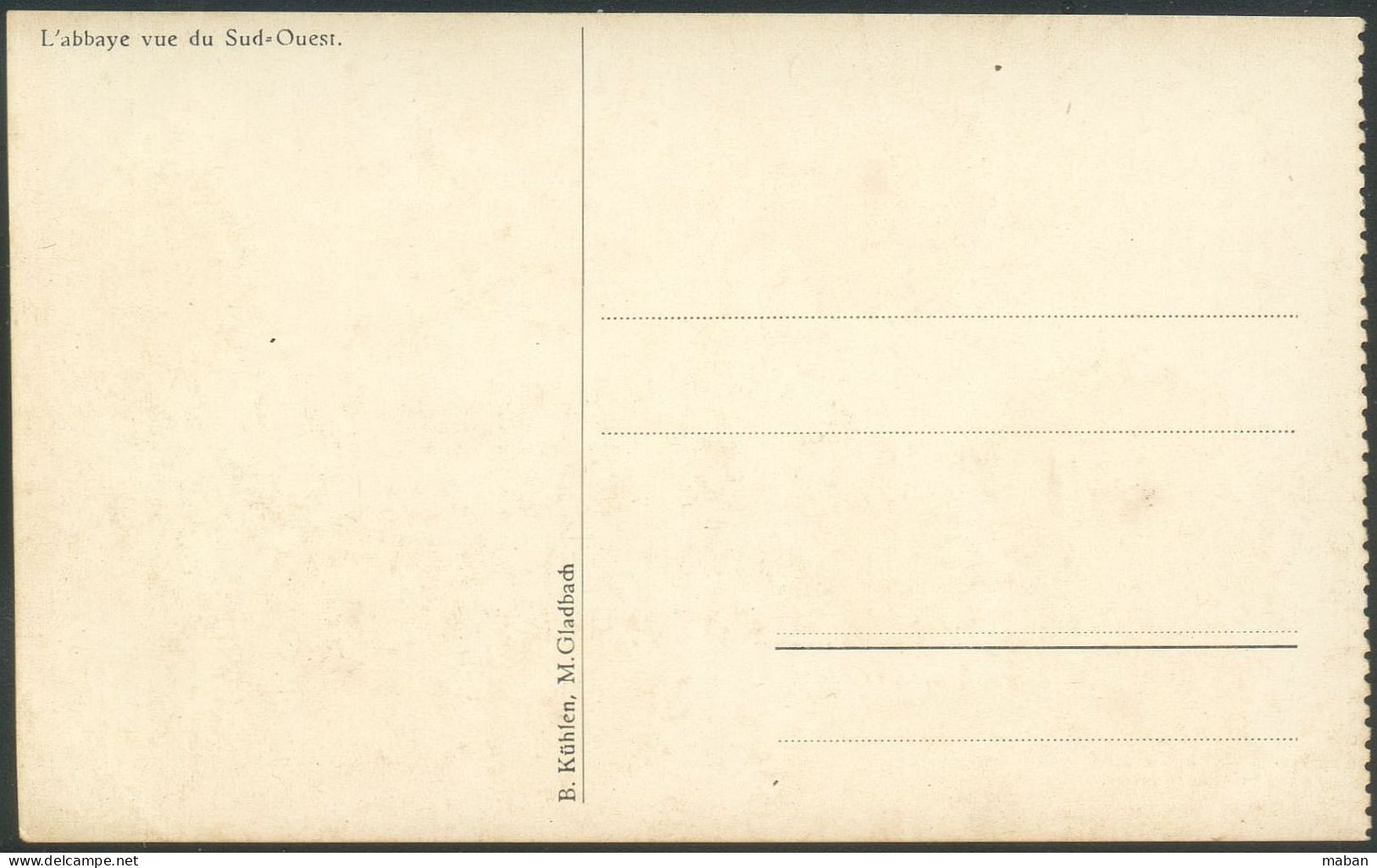 L'Abbaye Vue Du Sud-Ouest 2- B. Kuhlen M. Gladbach Ca 1915 - Clervaux