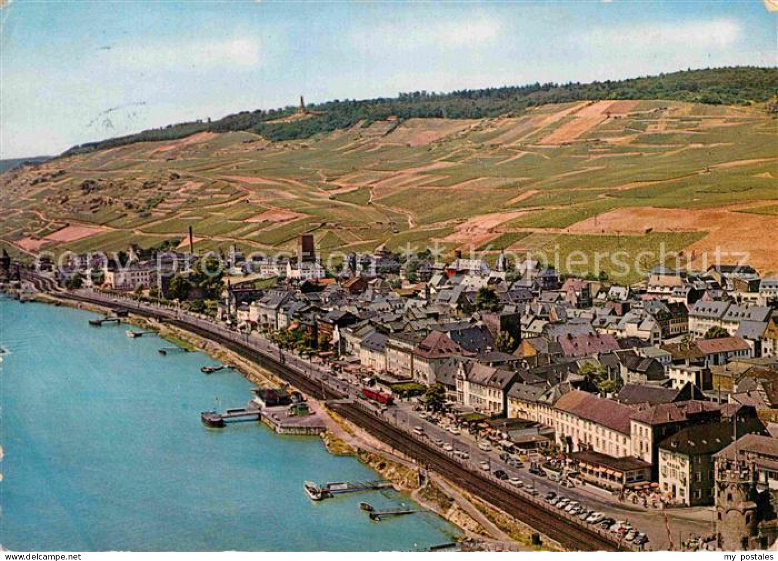 72870328 Ruedesheim Rhein Fliegeraufnahme Mit Niederwalddenkmal Ruedesheim  - Rüdesheim A. Rh.