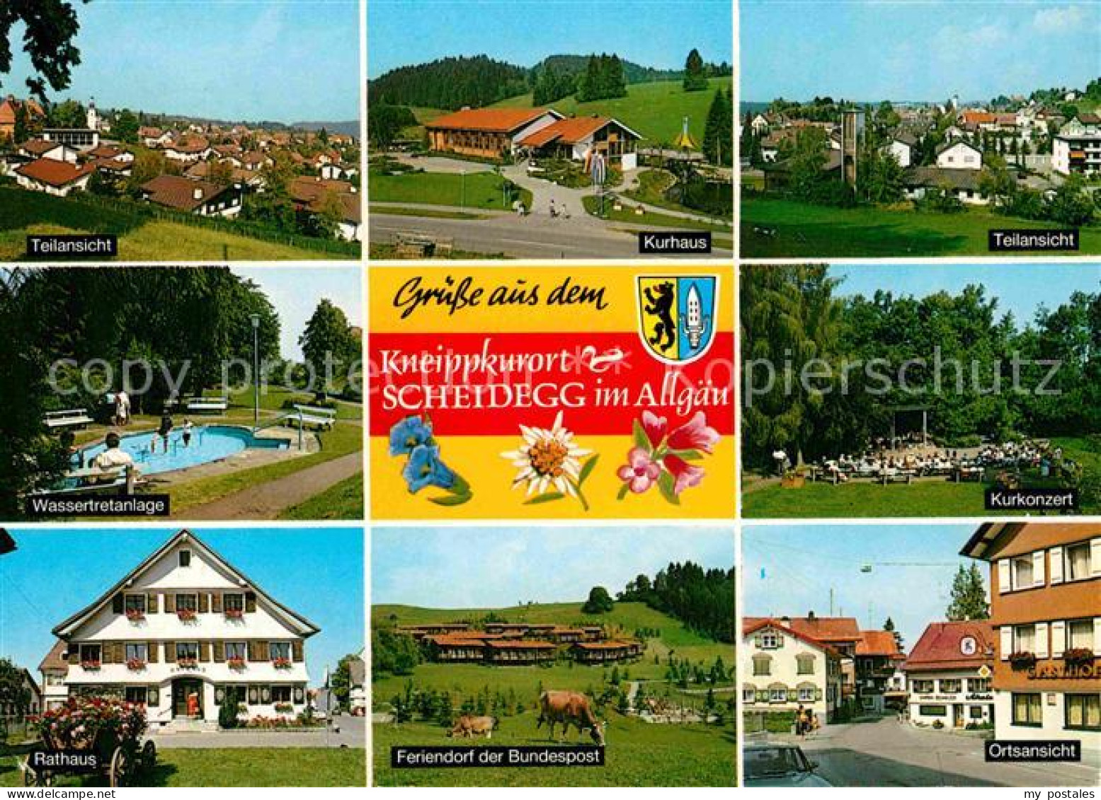 72869485 Scheidegg Allgaeu Kurhaus Rathaus Wassertretanlage  Scheidegg - Sonstige & Ohne Zuordnung