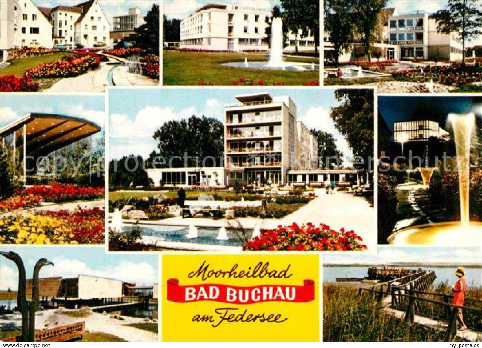 72868794 Bad Buchau Federsee Teilansichten Moorheilbad Kurhaus Park Steg Bad Buc - Bad Buchau