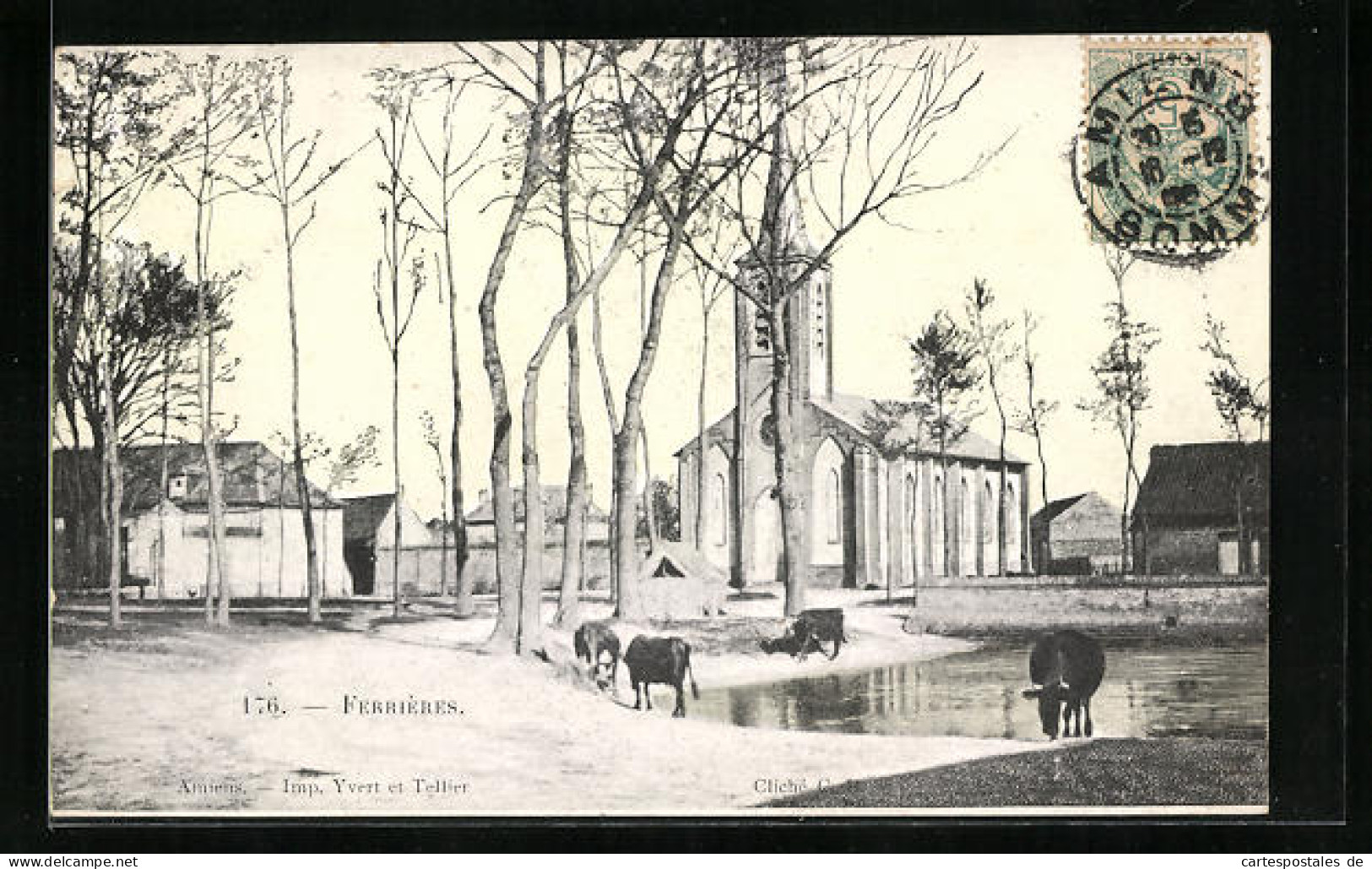 CPA Ferrières, Vue Partielle Avec L'Église Et Rindern  - Other & Unclassified