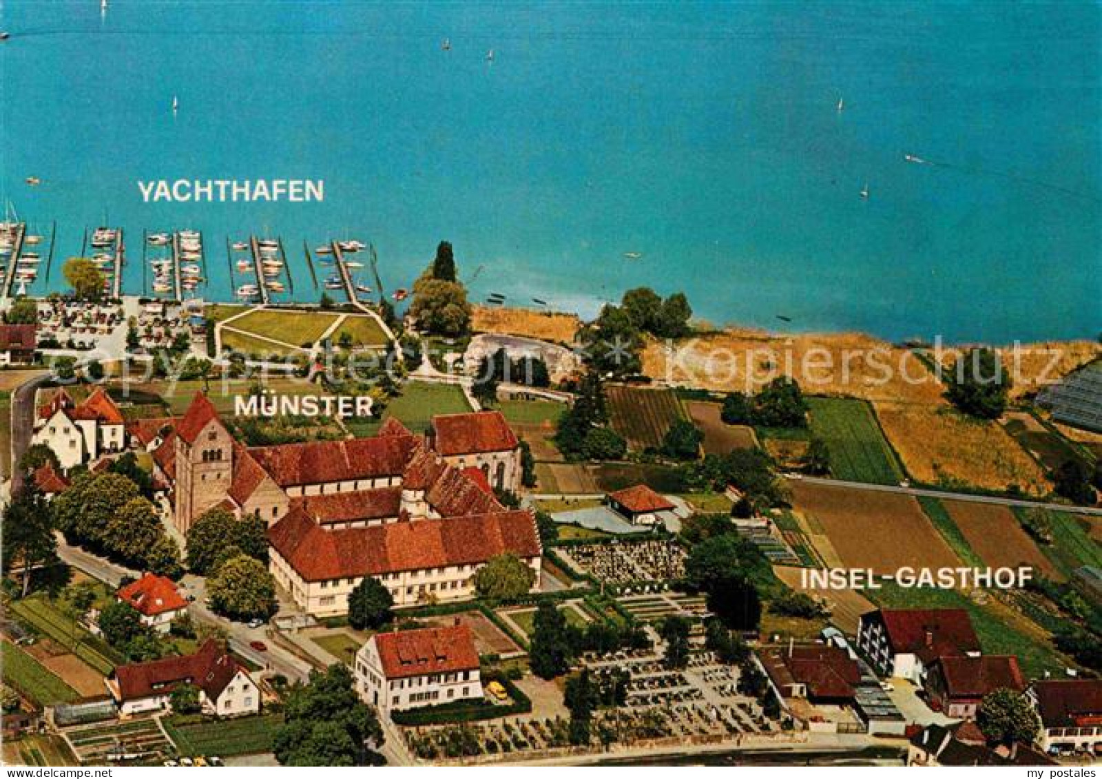 72868731 Insel Reichenau Insel Gasthof Muenster Yachthafen Fliegeraufnahme Reich - Other & Unclassified