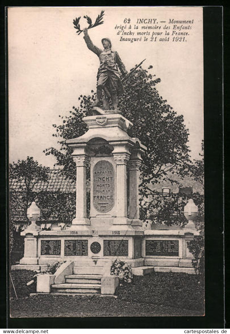 CPA Inchy, Le Monument Aux Morts  - Sonstige & Ohne Zuordnung
