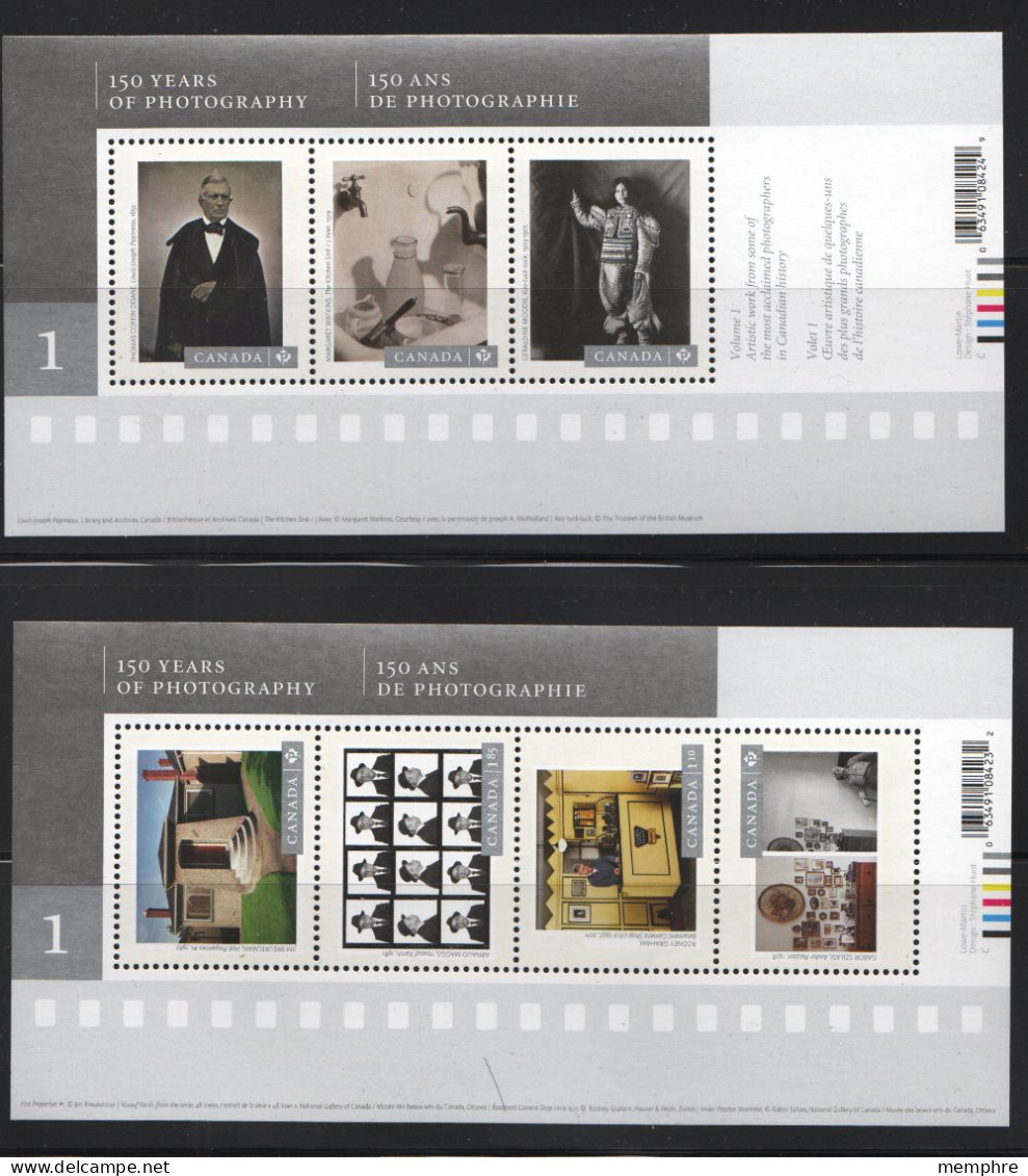 2013 Canadian Photography Set Of 2 Souvenir Sheets  Sc 2626-7 MNH - Unused Stamps