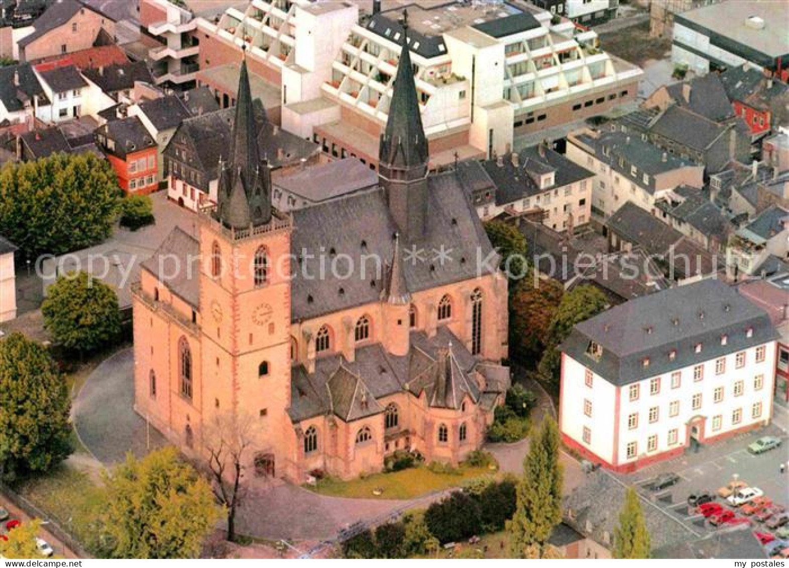 72867450 Bingen Rhein Fliegeraufnahme Basilika St. Martin Bingen - Bingen