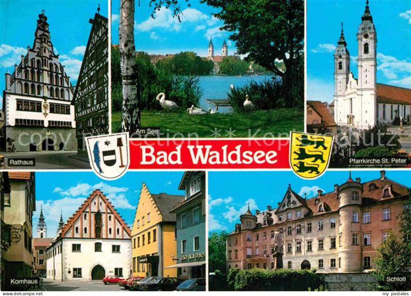 72867432 Bad Waldsee Rathaus Kornhaus Schloss Pfarrkirche St. Peter  Bad Waldsee - Bad Waldsee