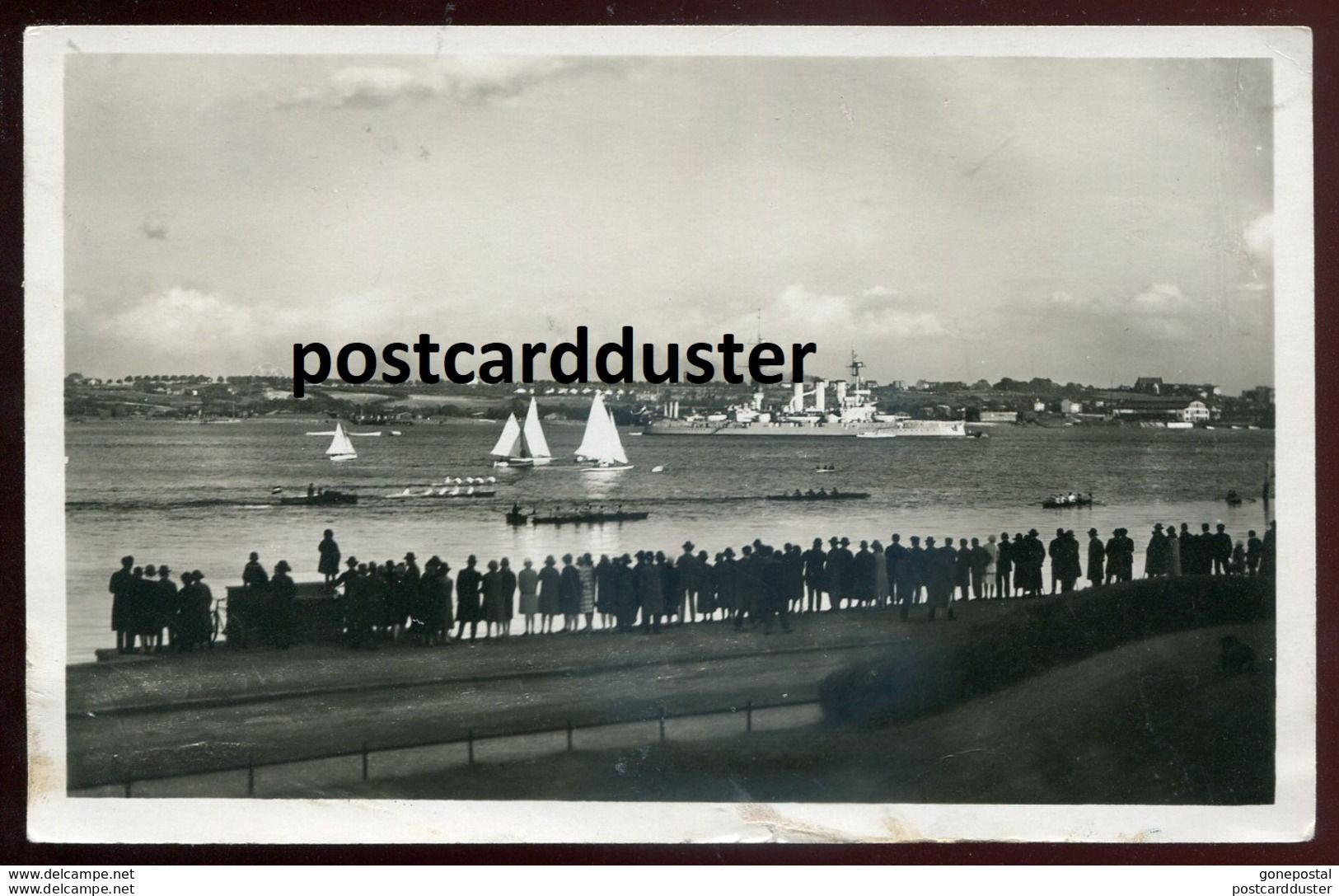 GERMANY Kiel 1930s Blick Vom Strandweg Auf Den Hafen Real Photo Postcard (h799) - Kiel