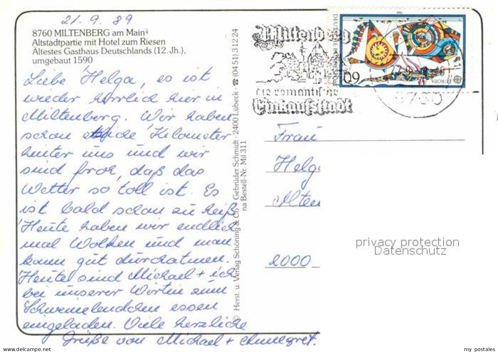 72866710 Miltenberg Main Hotel Zum Riesen  Miltenberg - Other & Unclassified