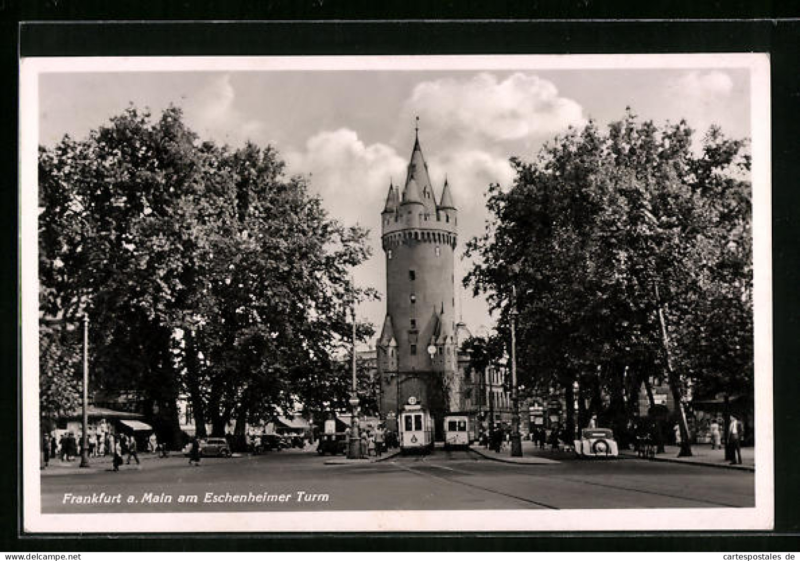 AK Frankfurt A. M., Partie Am Eschenheimer Turm Mit Strassenbahn  - Frankfurt A. Main