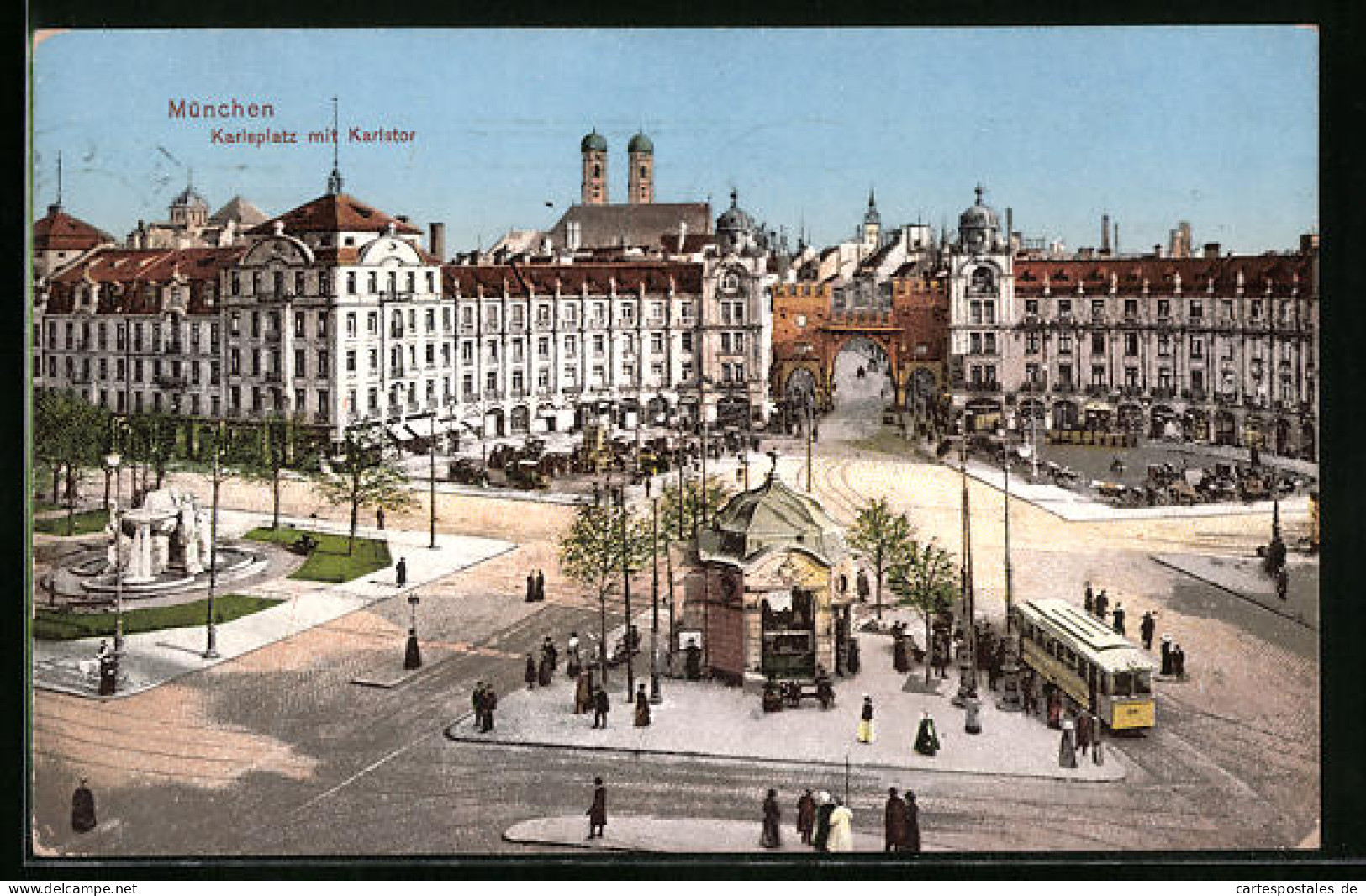 AK München, Karlsplatz Mit Karlstor, Strassenbahn  - Tram