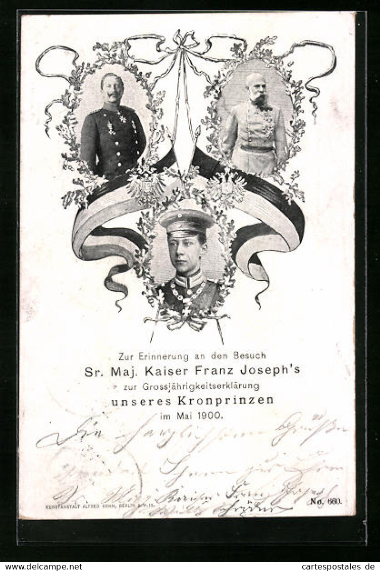 AK Kaiser Franz Josef I. Von Österreich Mit Kaiser Wilhelm, Zweibund  - Oorlog 1914-18