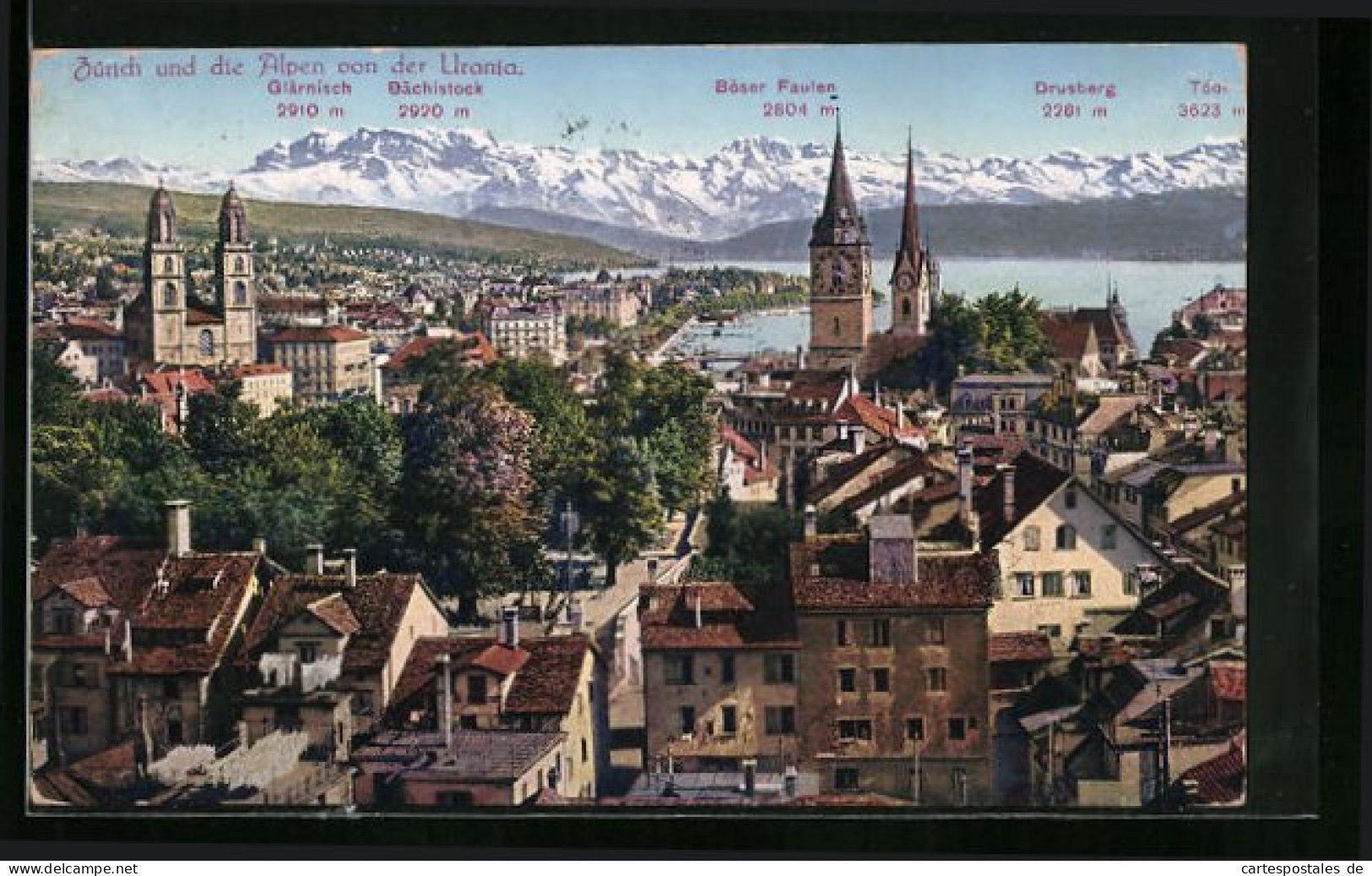 AK Zürich, Ortsansicht Und Die Alpen Von Der Urania Aus  - Other & Unclassified
