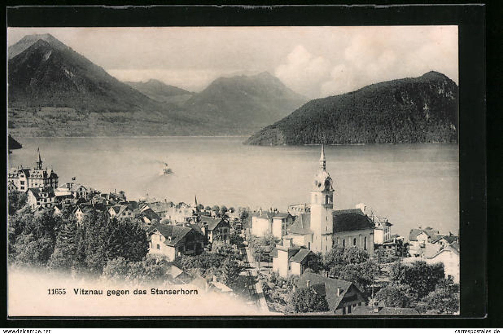 AK Vitznau, Ortsansicht Gegen Das Stanserhorn  - Vitznau