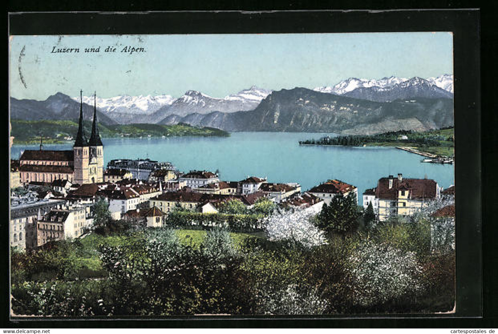 AK Luzern, Ortsansicht Mit Alpen  - Lucerne