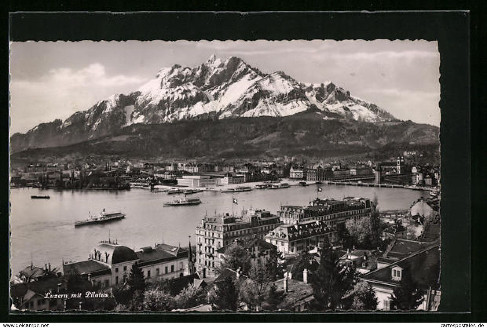 AK Luzern, Ortsansicht Mit Pilatus  - Lucerna