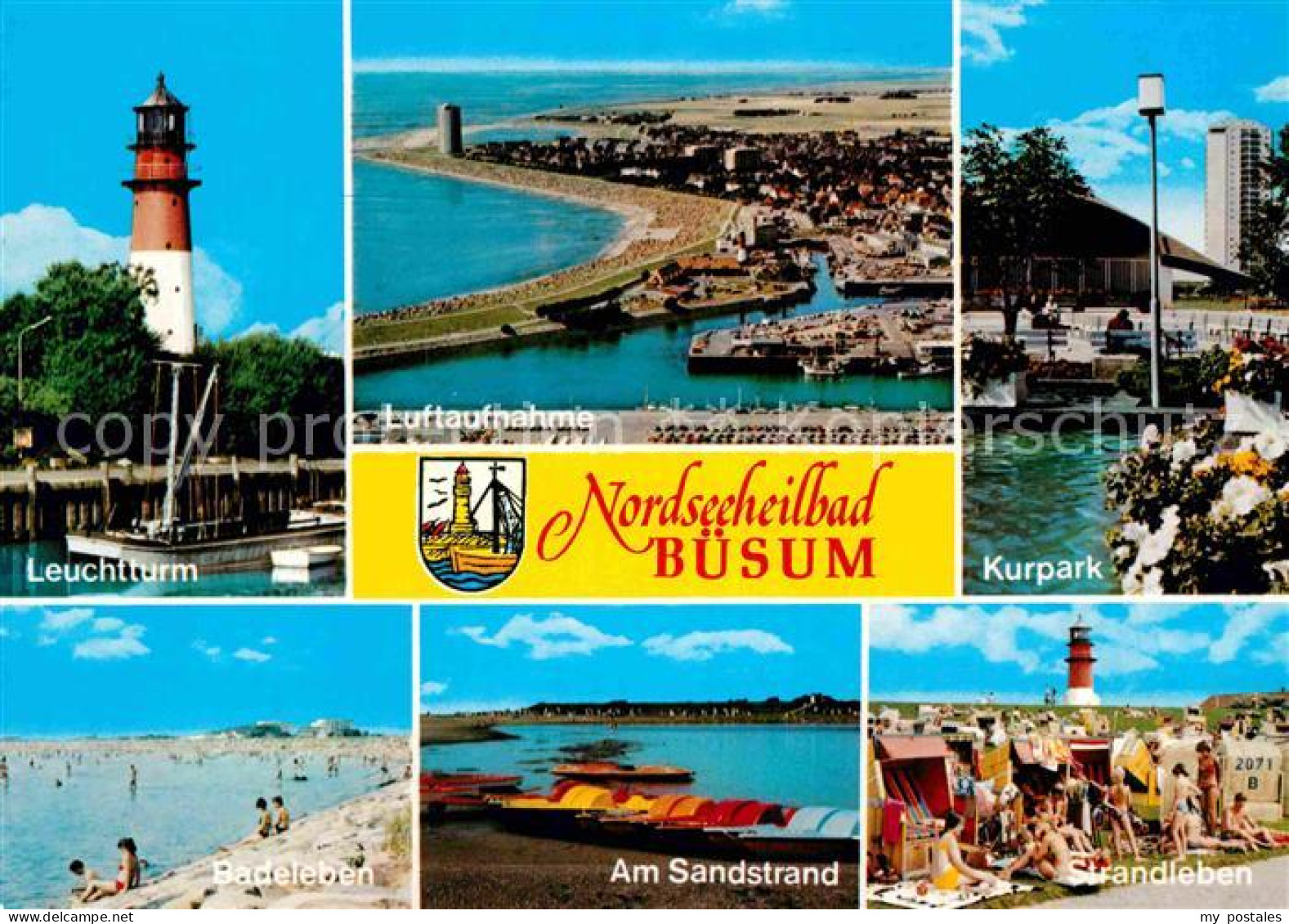 72865565 Buesum Nordseebad Leuchtturm Fliegeraufnahme Kurpark Strandpartien Bues - Buesum