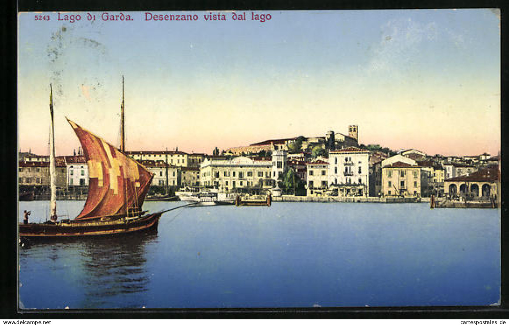 Cartolina Lago Die Garda, Desenzano Vista Dai Lago  - Otros & Sin Clasificación