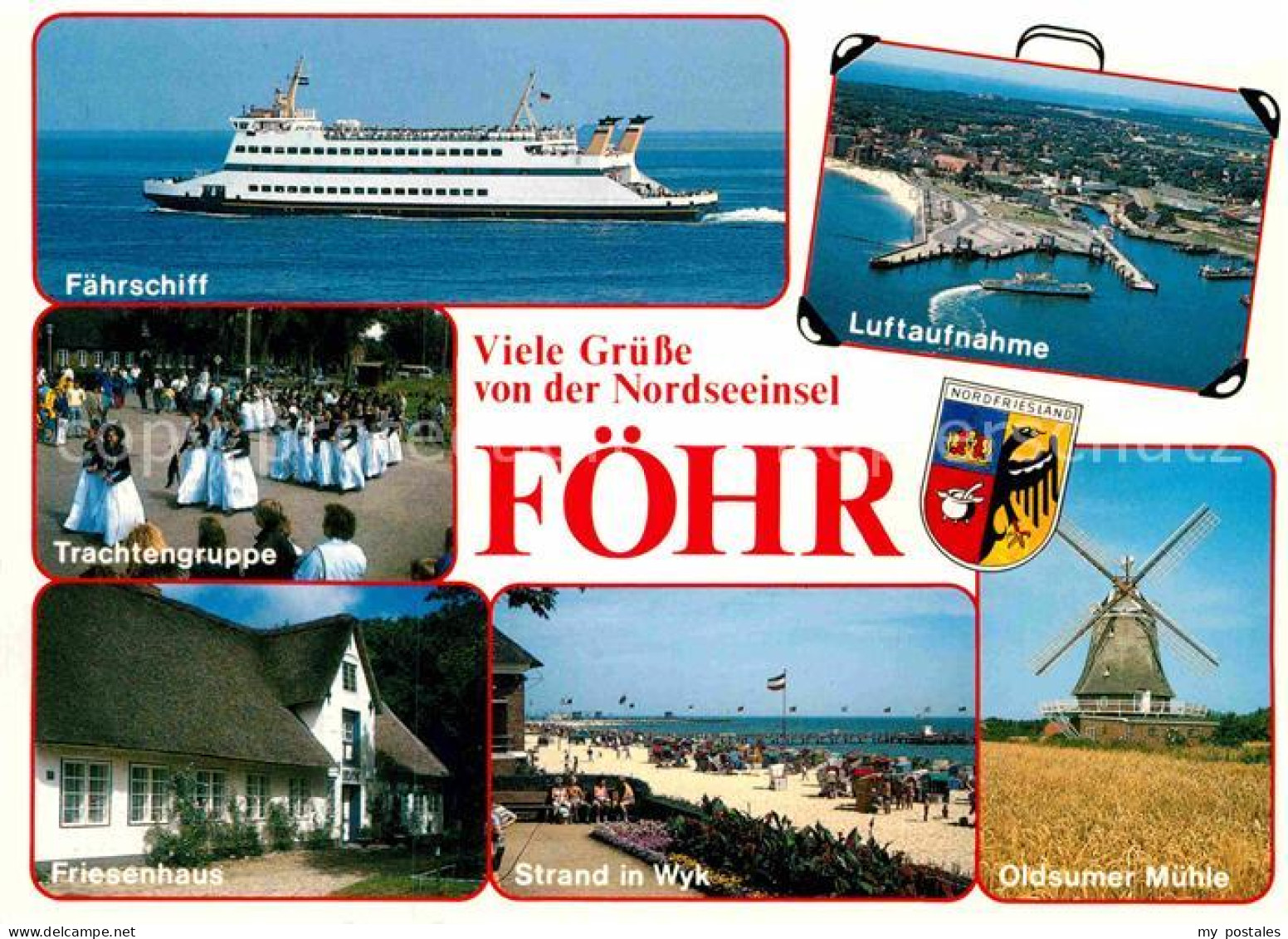 72865561 Insel Foehr Faehrschiff Fliegeraufnahme Trachtengruppe Friesenhaus Stra - Other & Unclassified