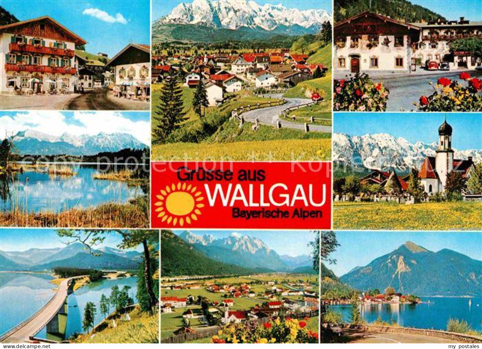 72865481 Wallgau Ortsmotive Kirche Alpenstrasse Wettersteingebirge Hotel Barmsee - Other & Unclassified