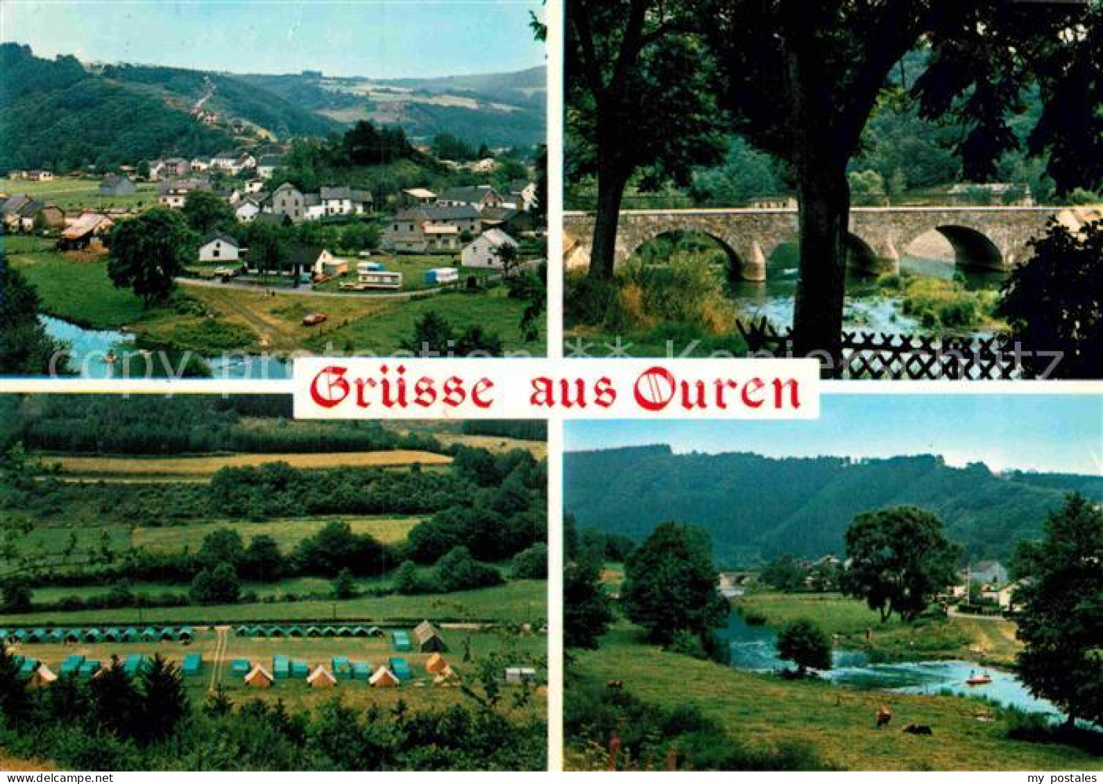 72865307 Ouren Panorama Campingplatz Steinbruecke Partie Am Fluss  - Sonstige & Ohne Zuordnung