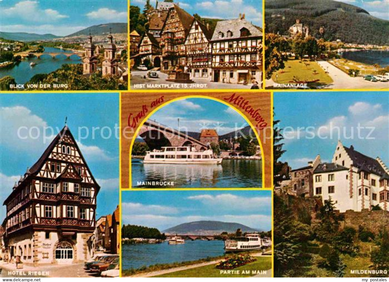 72865251 Miltenberg Main Panorama Blick Von Der Burg Historischer Marktplatz Fac - Autres & Non Classés