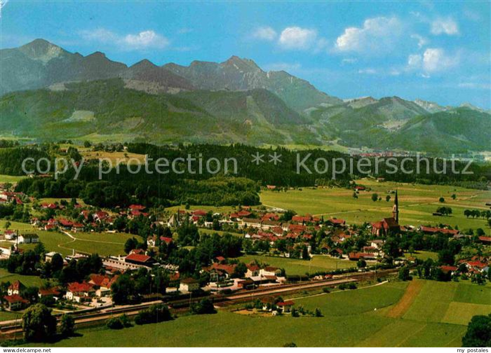 72864932 Uebersee Fliegeraufnahme Chiemsee Kampenwand Uebersee - Other & Unclassified